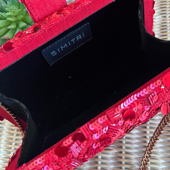 Simitri Cayenne Kitsch Clutch new with tags All-Over Sequin cocktail party - Picture 13 of 16